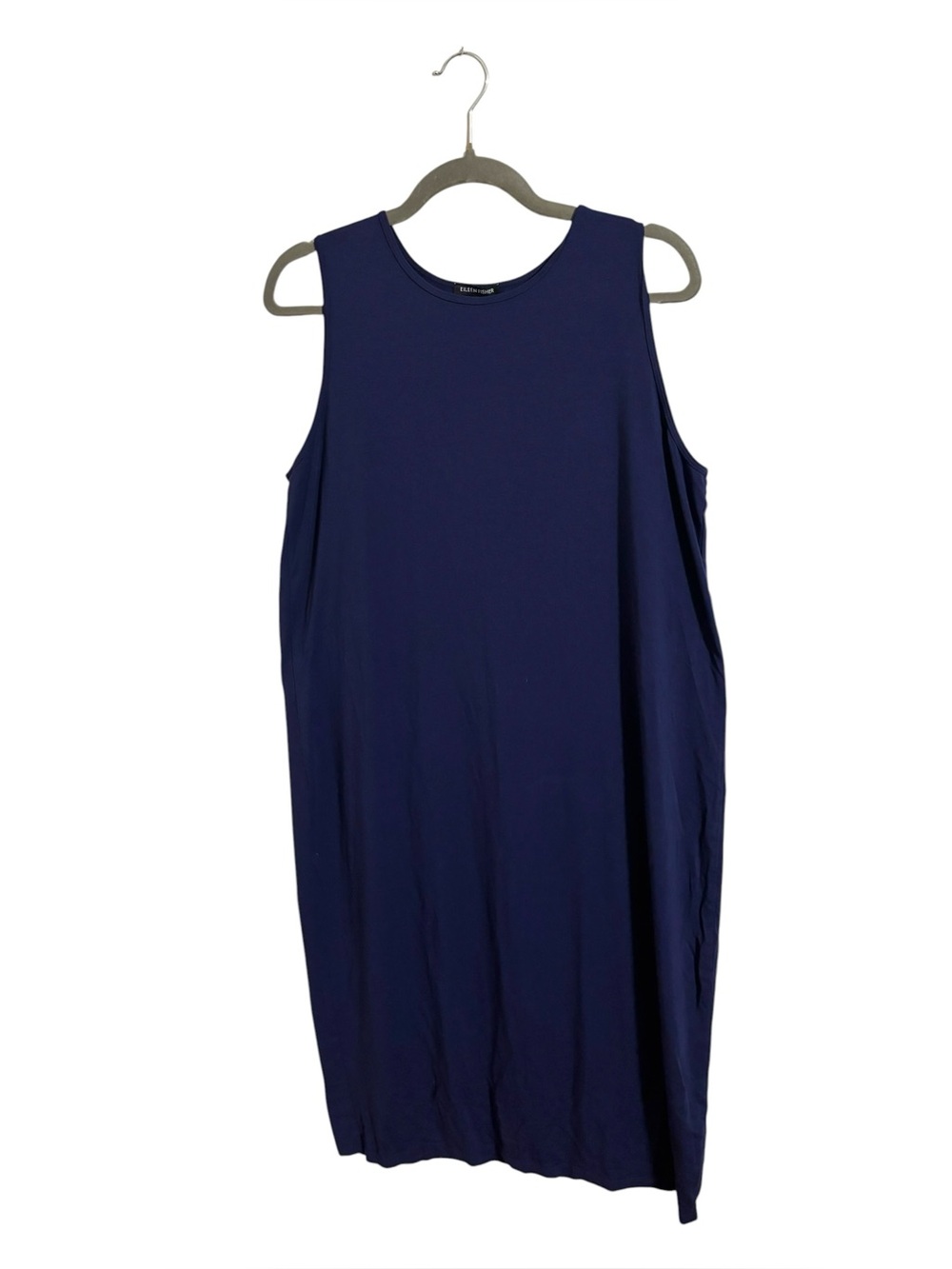 Eileen Fisher Blue Sleeveless Midi‎ Tencel Shirt Dress Large